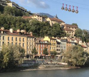 Grenoble quayside and telepherique