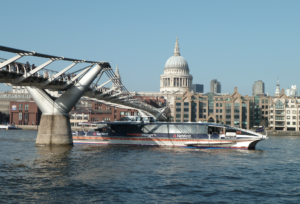 Thames Clipper passing St Pauls Cathedral