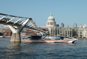 Thames Clipper passing St Pauls Cathedr