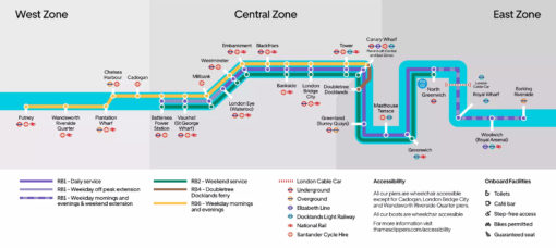 Thames Clipper route map